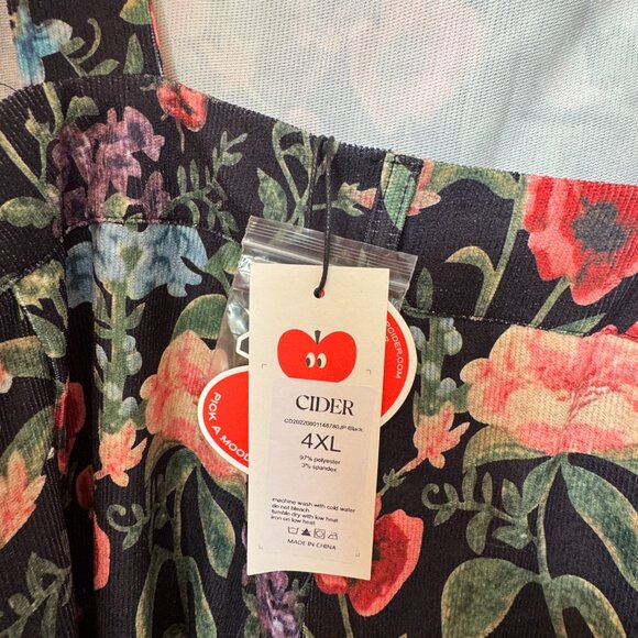 Lightweight Corduroy Floral Wide Leg Jumpsuit Overalls - Picture 6 of 8